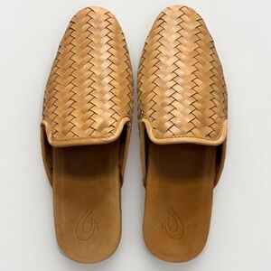 Olukai Women's Mi‘i Mule Tan Women’s Sz 11 Kukuii Brown Slide Woven Shoes #5712